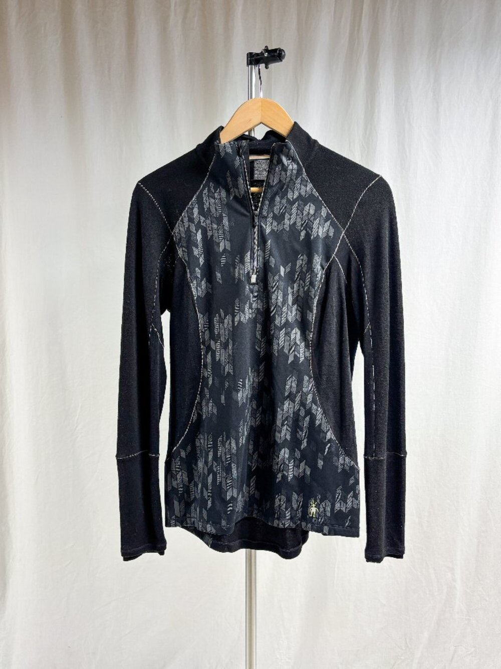 Smartwool Thermal Merino Wool Base Layer 1/4 Zip Black